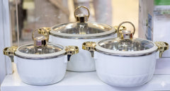 3Pcs HotPot Set White