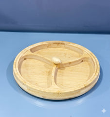 Round 3-Compartment Tray with Lid