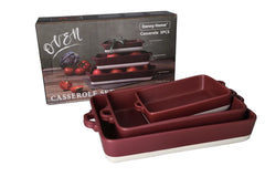 Danny Home Rectangular Ceramic Casserole Set 3pcs