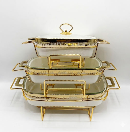 Luxury Porcelain Rectangular Chafing Dish