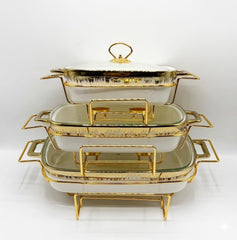 Luxury Porcelain Rectangular Chafing Dish