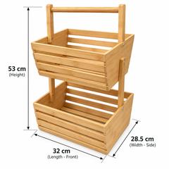 2 Tier Bamboo Fruit & Vegetable Storage Rack