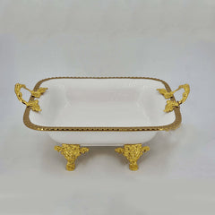 Square Dish White Gold
