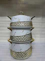 HotPot Set With Marble Texture 3Pcs