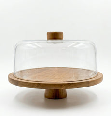 Premium Wooden Cake Stand with Acrylic Dom