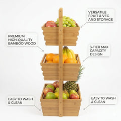 3 Tier Bamboo Fruit & Vegetable Storage Rack