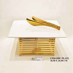 Buffet Stand Gold & Silver