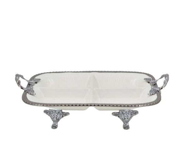 4Section Serving Dish Silver