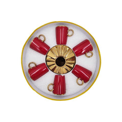 Long Style Cup Saucer 6 Pcs