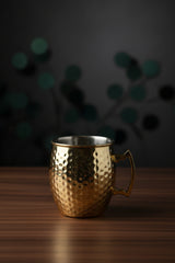 Steel Mug With Golden Handle