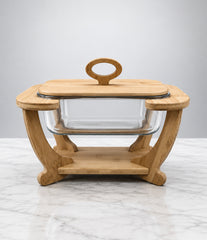 Chafing Dish With Wooden Stand