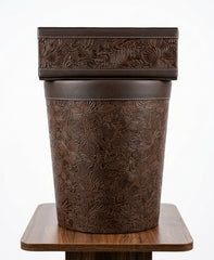 Leather Tissue Box & Dustbin Set