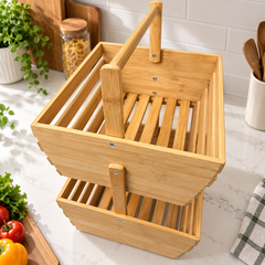2 Tier Bamboo Fruit & Vegetable Storage Rack