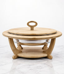Chafing Dish With Wooden Stand