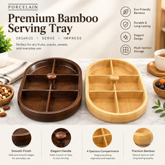 6 Partition Bamboo Dry Fruit Box ✨