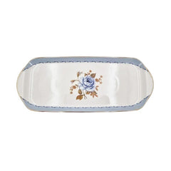 Oblong Platter Blue Rose