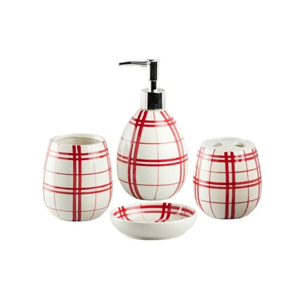 4Pieces Bath Set Red