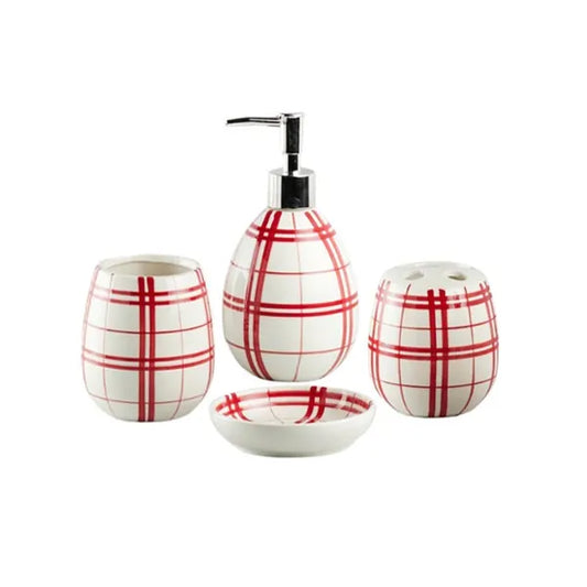 4Pieces Bath Set Red