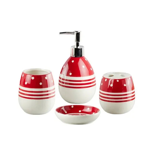 4Pcs Bath Set Red