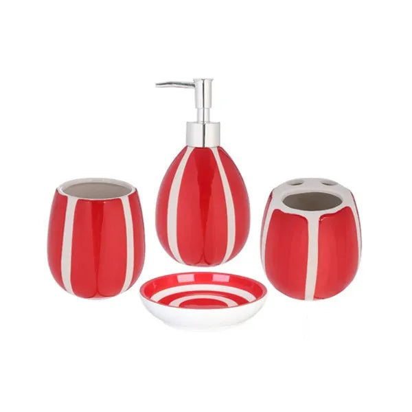 4Pcs Bath Set Red
