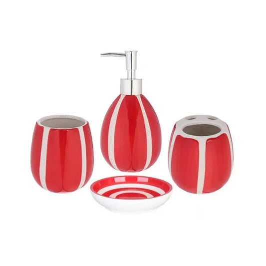 4Pcs Bath Set Red