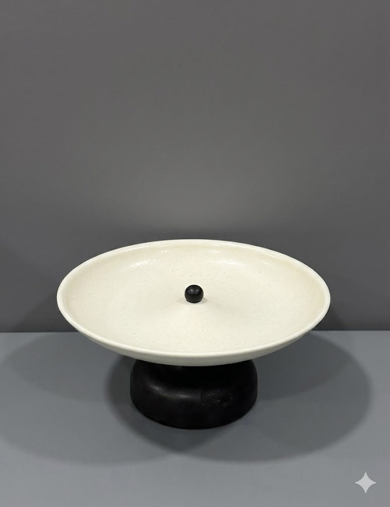 Premium 2-Tier Ceramic Dessert Stand with Spring Frame