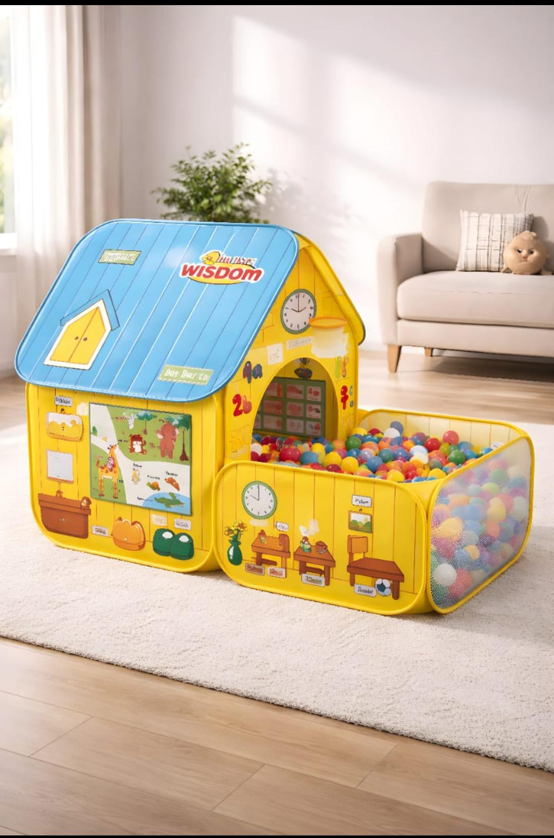 Wisdom House Yellow Baby Pop Up Tent for Kids.