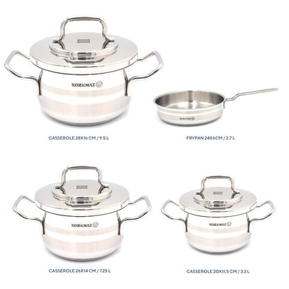 Korkmaz Astron 7pcs Cookware Set A2054