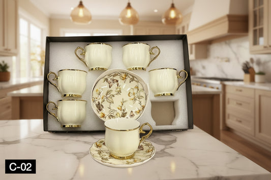 12 Pcs Cup & Saucers Set