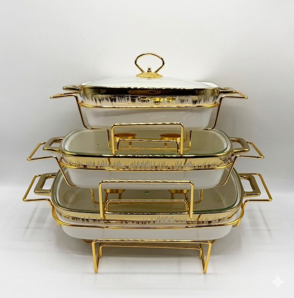 Luxury Porcelain Rectangle Chafing Dish