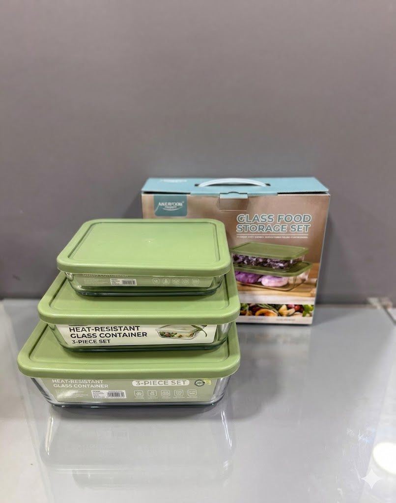 Glass Food Storage Box 3PcsSet