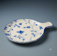 Brilliant Blue Blossom Serving Plater