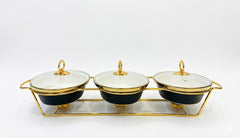 Luxury Porcelain Triple Rectangle Chafing Dish