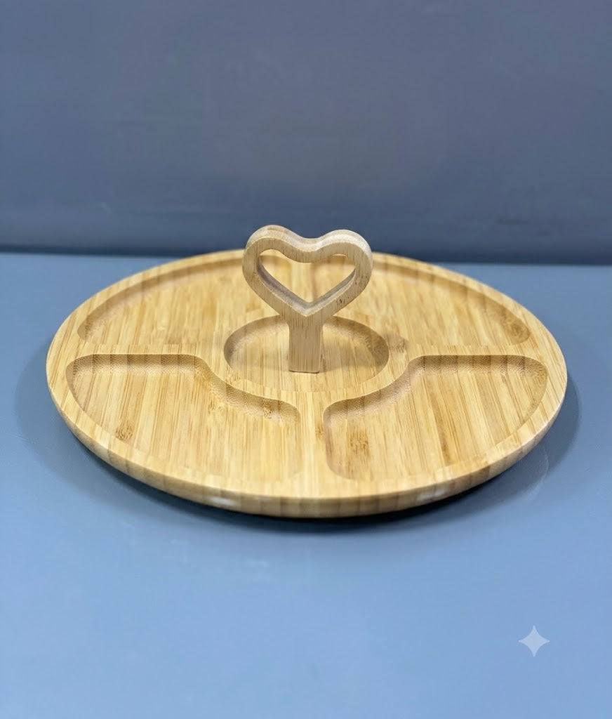 5-Compartment Bamboo Platter