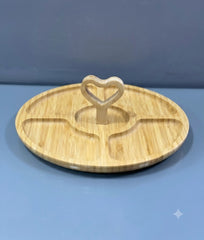 5-Compartment Bamboo Platter