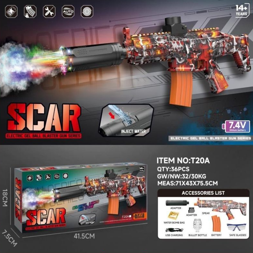 SCAR Electric Gel Ball Blaster Gun