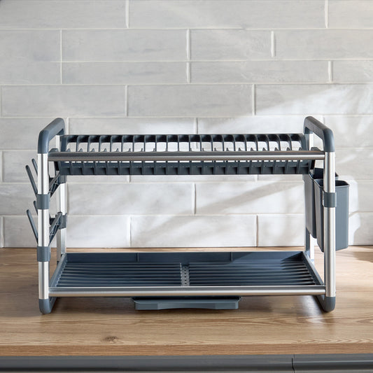 2 Tiers Aluminum Dish Rack