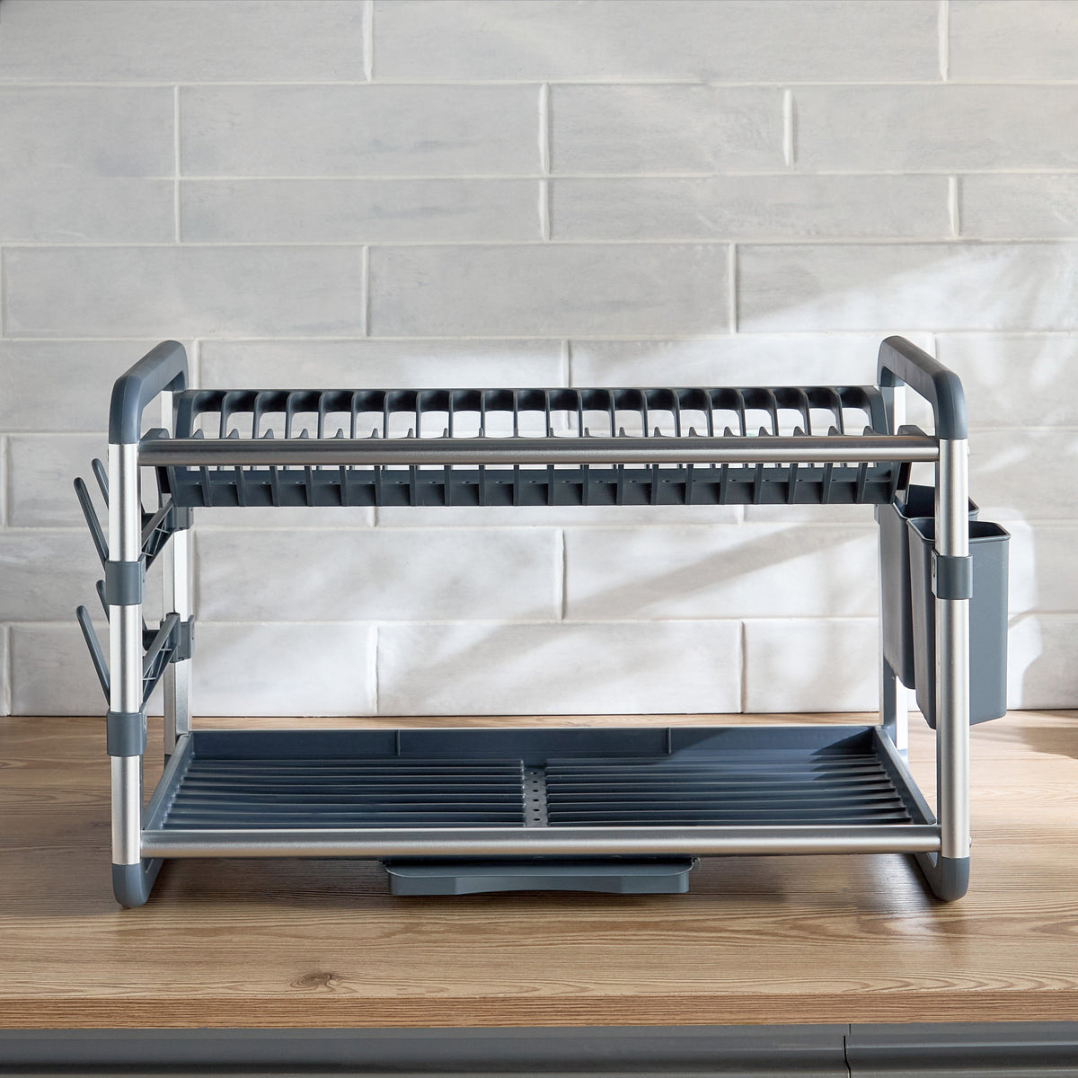 2 Tiers Aluminum Dish Rack