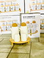 Set Of 4 Condiment Set With Bamboo Base