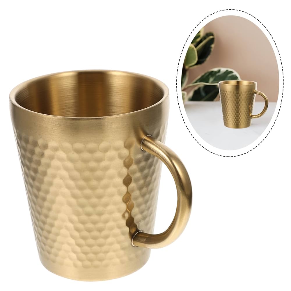 Golden Tea Mug Hammered 300 Ml