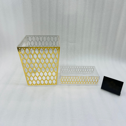 Acrylic Dustbin & Tissue set