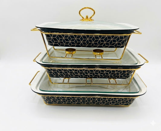 Luxury Porcelain Rectangle Chafing Dish