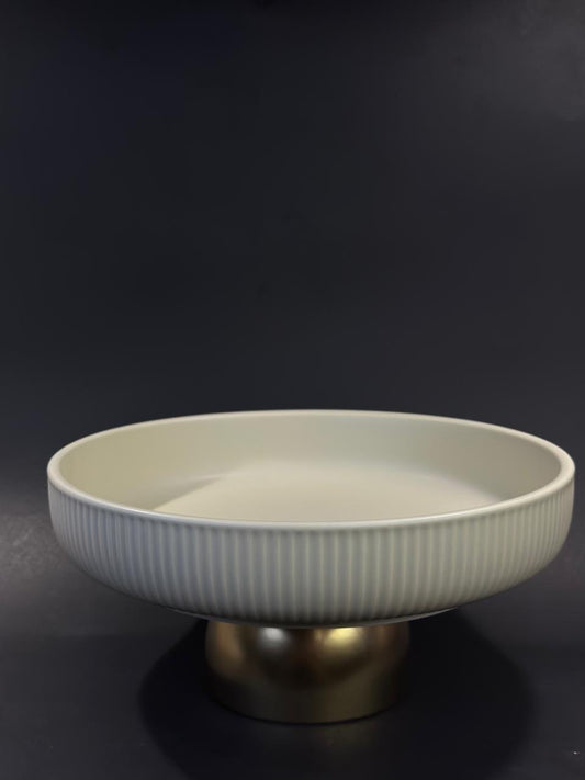 Ceramic Golden Footed
Fruit Bowl - 10 Inch