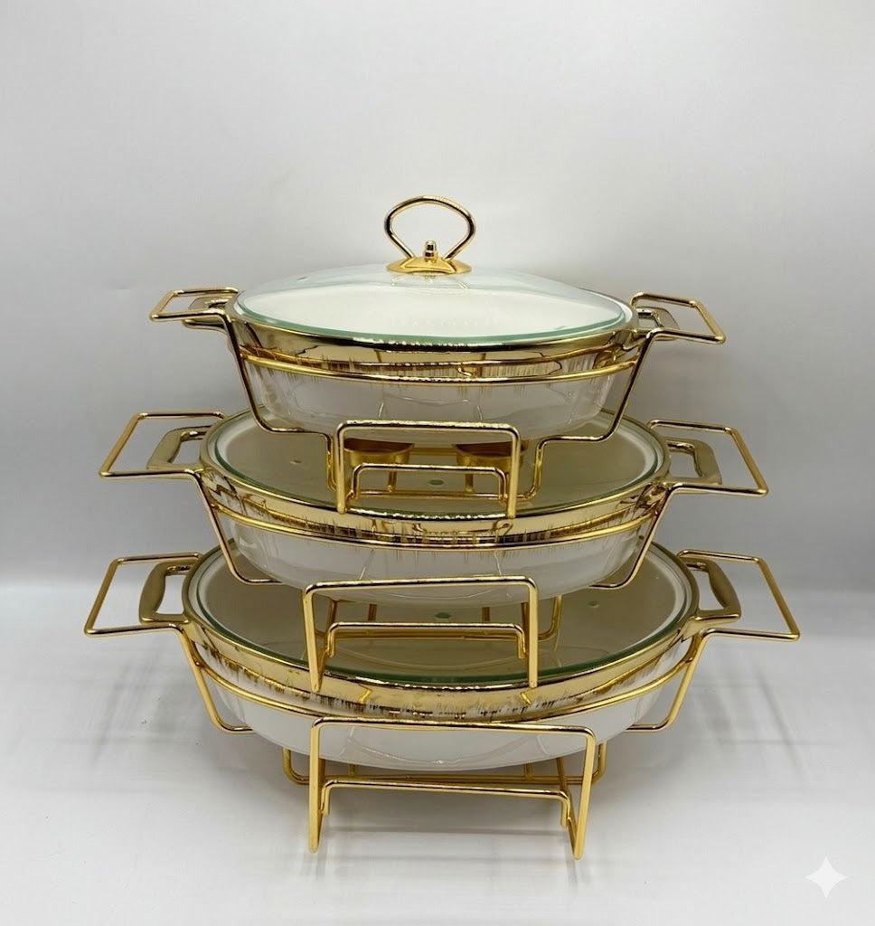 Luxury Porcelain Round Chafing Dish