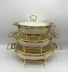 Luxury Porcelain Round Chafing Dish