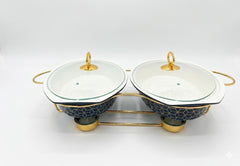 Luxury Porcelain Oval Twin Chafing Dish