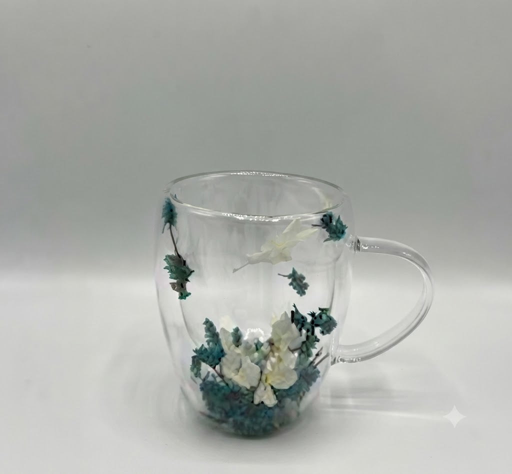 Dried Flower Glass Mug (350ml)