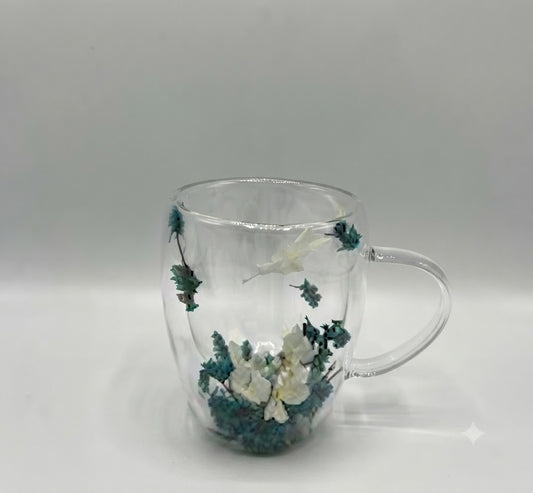 Dried Flower Glass Mug (350ml)