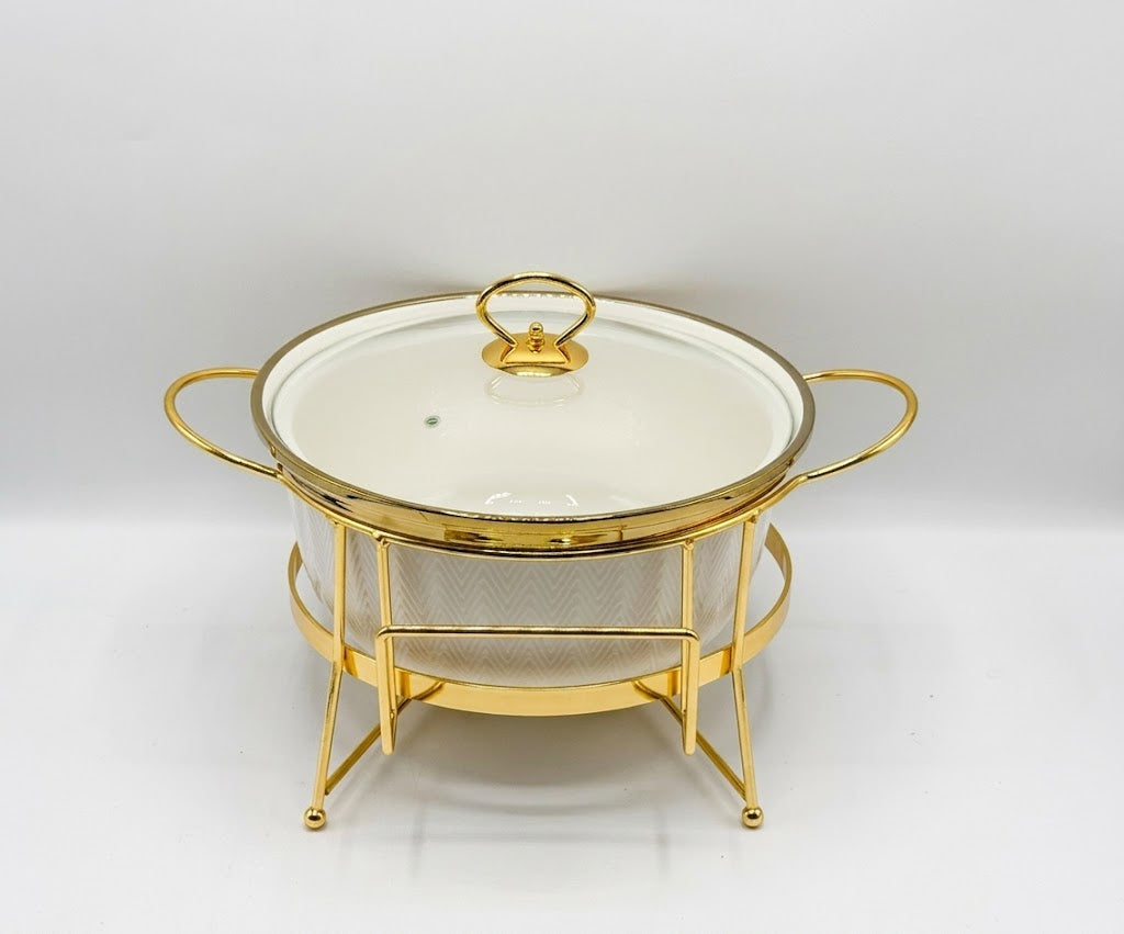 Luxury Porcelain Round Chafing Dish