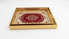 Tray Set Wood + Glass